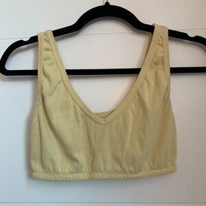 Big Bud Press butter yellow cotton basic bralette, size S